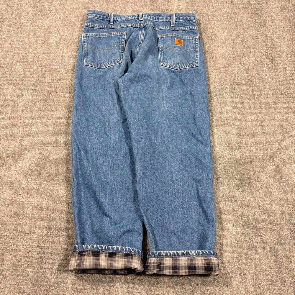 carhartt plaid flannel lined relaxed fit blue jeans